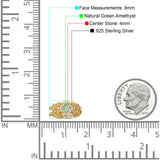 Two Piece Round Natural Stone Bridal Ring