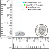 Two Piece Round Natural Stone Bridal Ring