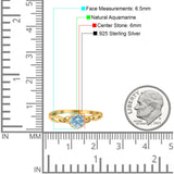 Round Natural Stone Solitaire Ring