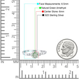 Round Natural Stone Solitaire Ring