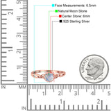 Round Natural Stone Solitaire Ring