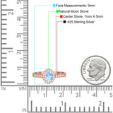 Oval Natural Stone Flower Ring