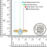 Oval Natural Stone Flower Ring