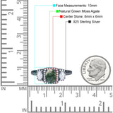 Three Stone Oval Natural Stone Trellis Ring