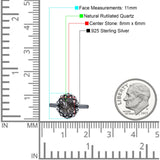 Art Deco Oval Natural Stone Floral Ring