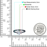 Art Deco Round Natural Stone Three Stone Ring