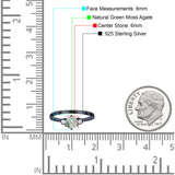 Art Deco Round Natural Stone Three Stone Ring