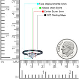 Art Deco Round Natural Stone Three Stone Ring