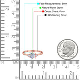 Art Deco Round Natural Stone Three Stone Ring