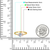 Art Deco Round Natural Stone Three Stone Ring