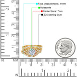 Three Piece Round Natural Stone Leaf Style Ring