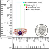 Three Piece Round Natural Stone Leaf Style Ring