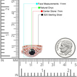 Three Piece Round Natural Stone Leaf Style Ring