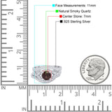 Three Piece Round Natural Stone Leaf Style Ring