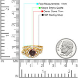 Three Piece Round Natural Stone Leaf Style Ring