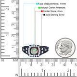 Art Deco Round Natural Stone Split Shank Ring