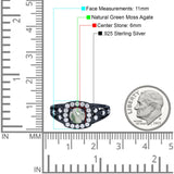 Art Deco Round Natural Stone Split Shank Ring