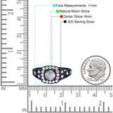 Art Deco Round Natural Stone Split Shank Ring