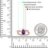 Two Piece Pear Teardrop Natural Stone Ring