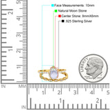 Two Piece Pear Teardrop Natural Stone Ring