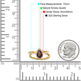 Two Piece Pear Teardrop Natural Stone Ring