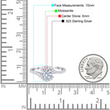 Round Natural Stone Curved Art Deco Ring