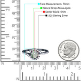 Round Natural Stone Curved Art Deco Ring