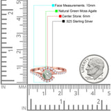 Round Natural Stone Curved Art Deco Ring