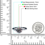 Round Natural Stone Curved Art Deco Ring