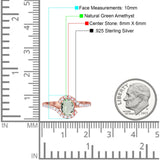 Oval Natural Stone Curved Art Deco Ring