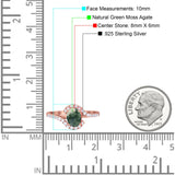 Oval Natural Stone Curved Art Deco Ring