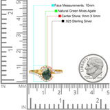 Oval Natural Stone Curved Art Deco Ring