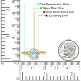 Oval Natural Stone Curved Art Deco Ring