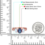 Three Stone Oval Natural Stone Wedding Ring