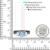 Three Stone Oval Natural Stone Wedding Ring