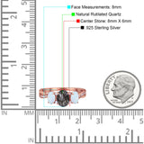 Three Stone Oval Natural Stone Wedding Ring