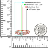 Vintage Style Round Natural Stone Solitaire Ring