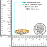 Vintage Style Round Natural Stone Solitaire Ring