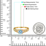 Art Deco Round Natural Stone Cathedral Ring