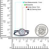 Two Piece Round Natural Stone Bridal Ring
