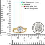 Two Piece Round Natural Stone Bridal Ring