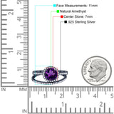 Two Piece Round Natural Stone Bridal Ring