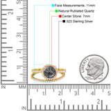 Two Piece Round Natural Stone Bridal Ring