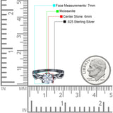 Art Deco Round Natural Stone Solitaire Ring