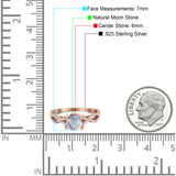 Art Deco Round Natural Stone Solitaire Ring