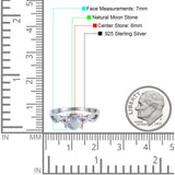 Art Deco Round Natural Stone Solitaire Ring