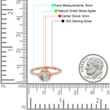 Vintage Style Round Natural Stone Flower Ring