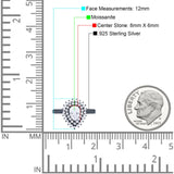 Pear Teardrop Natural Stone Halo Ring