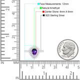 Pear Teardrop Natural Stone Halo Ring