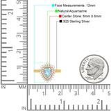 Pear Teardrop Natural Stone Halo Ring